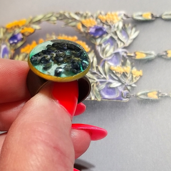 MzMax Resin Designs Trapped Natural Lavender Ring - Picture 7 of 9
